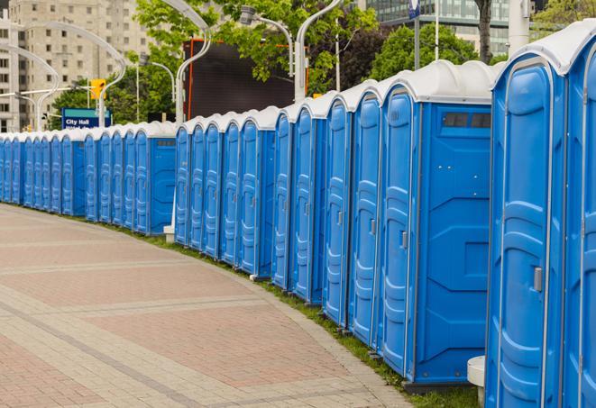 Seasonal porta potty units set up at a Wisconsin Rapids, WISCONSIN venue